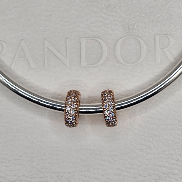♥️ Authentic Pandora ⭐️RETIRED⭐️ ROSE SPACERS - Picture 7 of 8